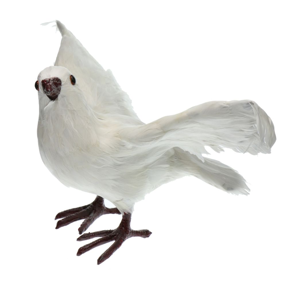 marque generique - artificiel à plumes pigeon oiseau yard figurine décor oiseau # 3 blanc volant - Petite déco d'exterieur