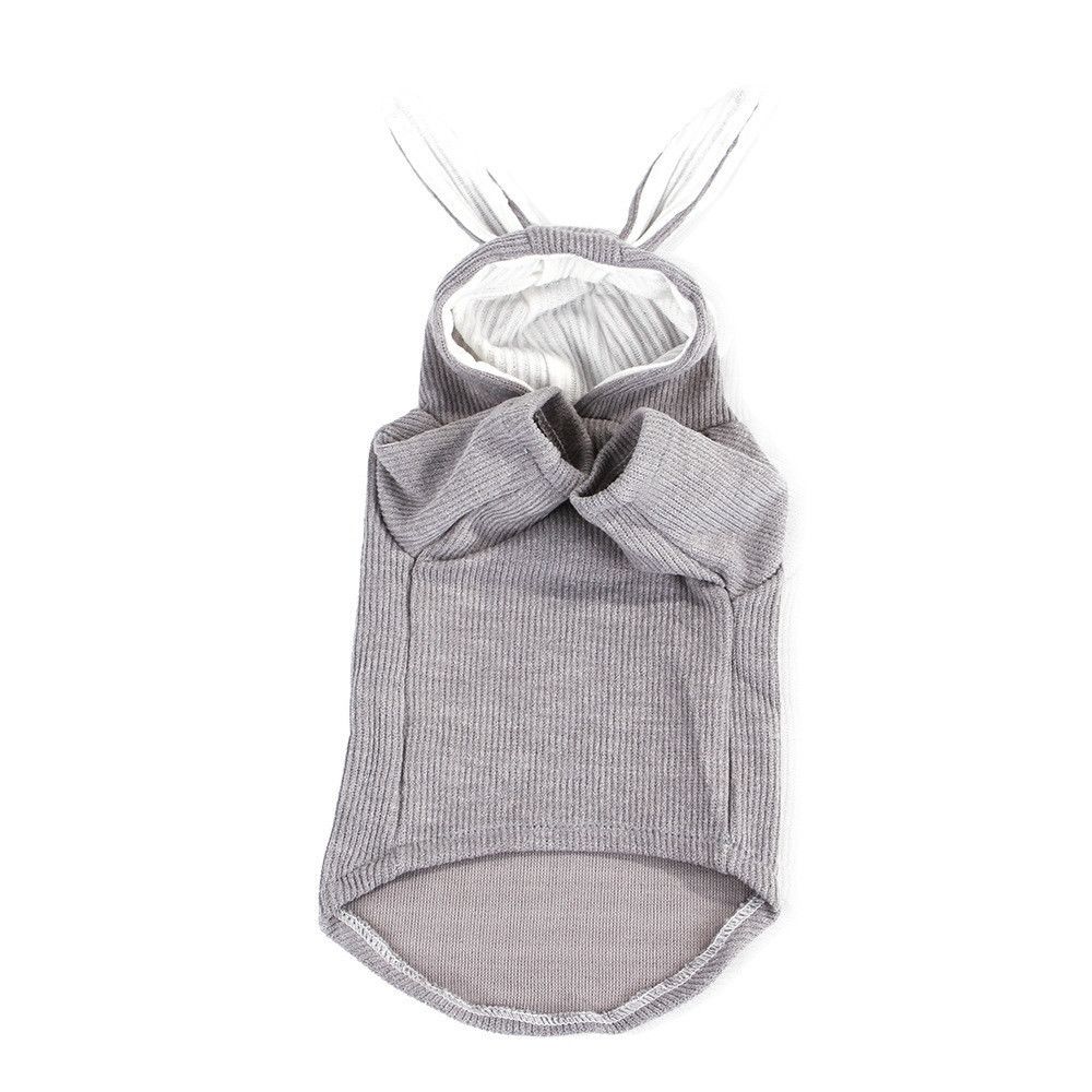 Wewoo - Sweatshirt de chat de de peluche d'animal familier de mode confortable d'oreille de lapintaille L gris - Vêtement pour chien