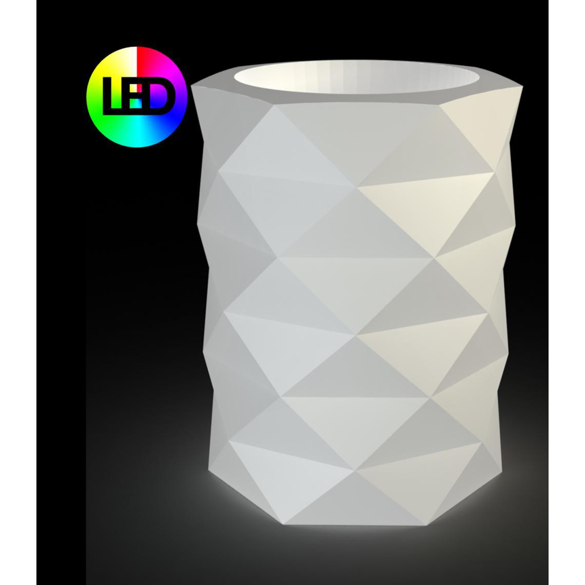 Vondom - Pot de fleurs MARQUIS - LED de couleur - Ø 80 x 100 cm - blanc glace (transparent) - Poterie, bac à fleurs