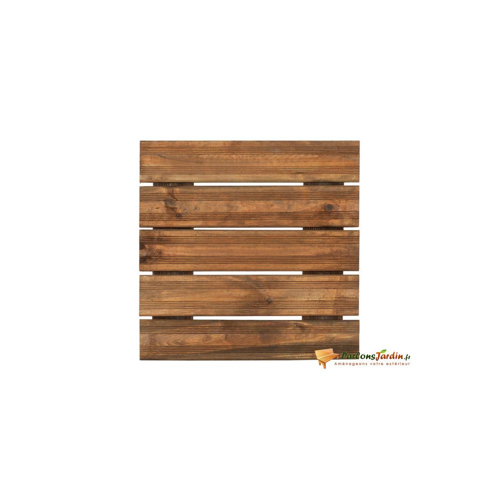 Jardipolys - Dalle de terrasse en bois teinté motif droit 50 - Dalles en béton