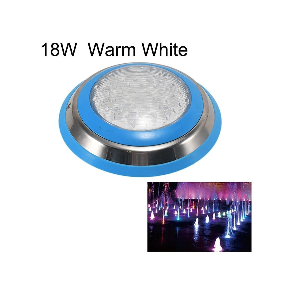 Wewoo - Lumière sous-marine de paysage de de piscine murale en acier inoxydable 18W LED blanche chaude - Lampadaire