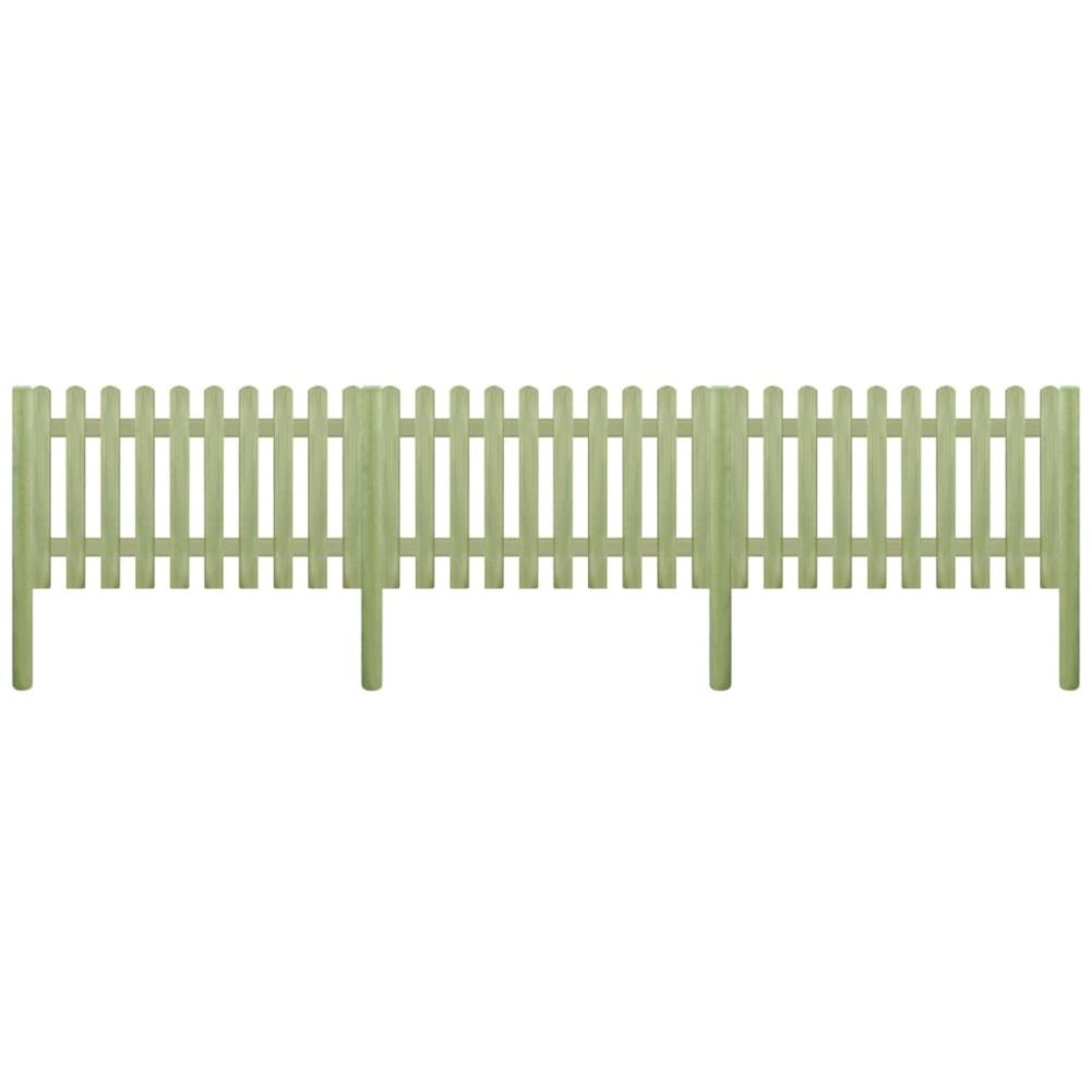 Vidaxl - vidaXL Clôture à piquets Bois de pin imprégné 5,1 m 150 cm 6/9 cm - Panneaux et treillis