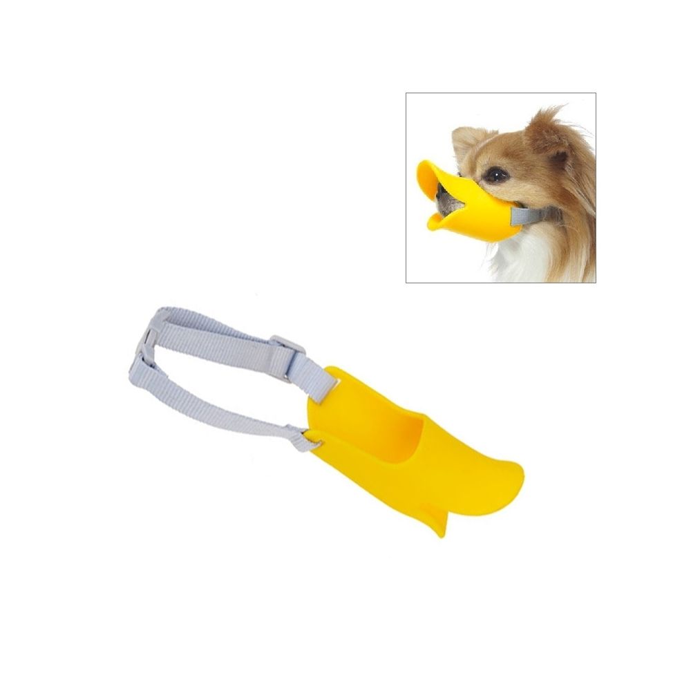 Wewoo - Muselières chien jaune pour chien, taille: M Museau mignon en forme de canard bouche de silicone - Muselière pour chien