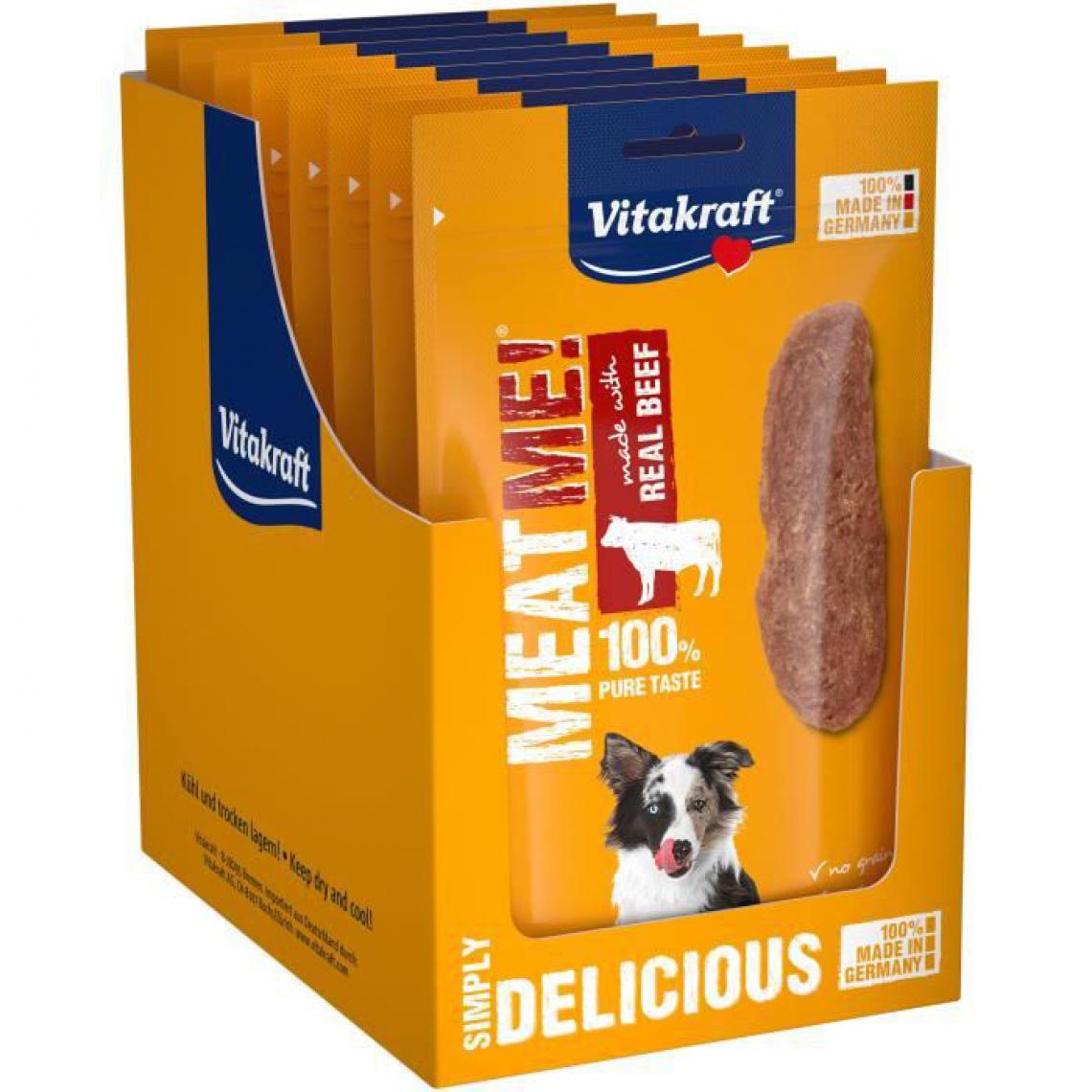 Vitakraft - VITAKRAFT MEAT ME! Friandise pour chien au Boeuf - Lot de 8 sachets fraîcheur de 60 g - Croquettes pour chien