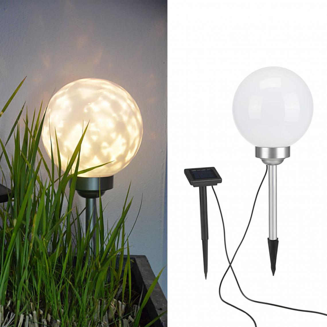 Icaverne - Icaverne - Éclairage extérieur categorie Lampe boule solaire rotative à LED de jardin 20 cm - Lampadaire
