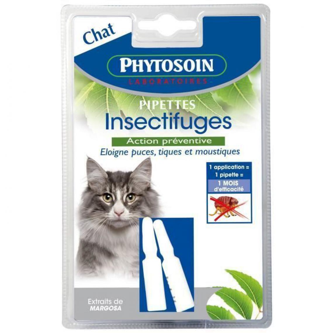 Riga - PHYTOSOIN Pipettes insectifuges - Pour chat - Lot de 2 - Anti-parasitaire pour chien