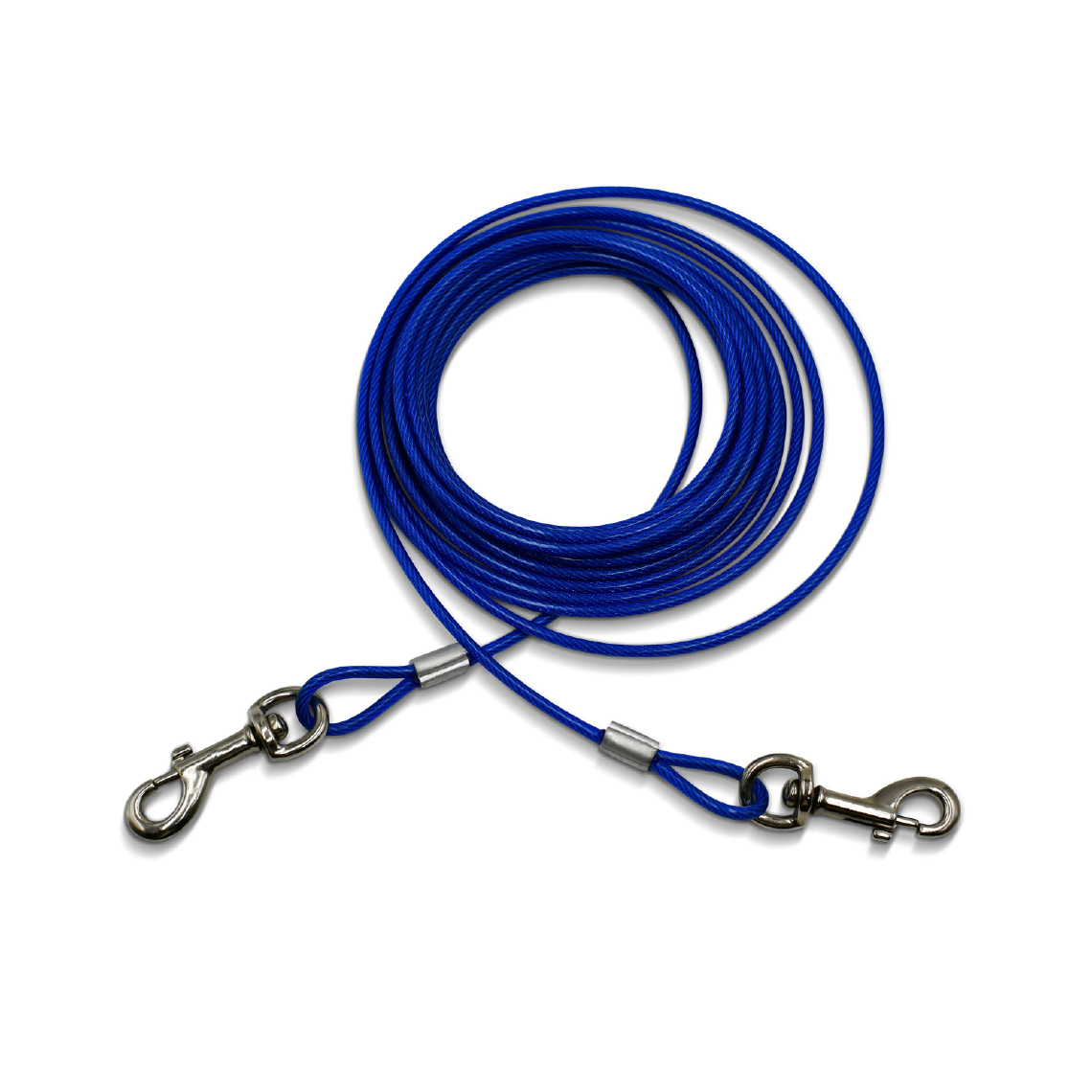 Alice'S Garden - Câble gainé de 6m de long et 5mm d’épaisseur bleu, avec mousquetons - Laisse pour chien