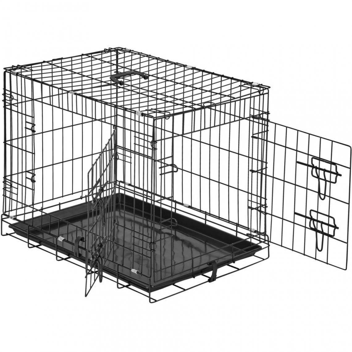 Helloshop26 - Cage de transport chien acier 60 x 44 x 51 cm 3708141 - Equipement de transport pour chat