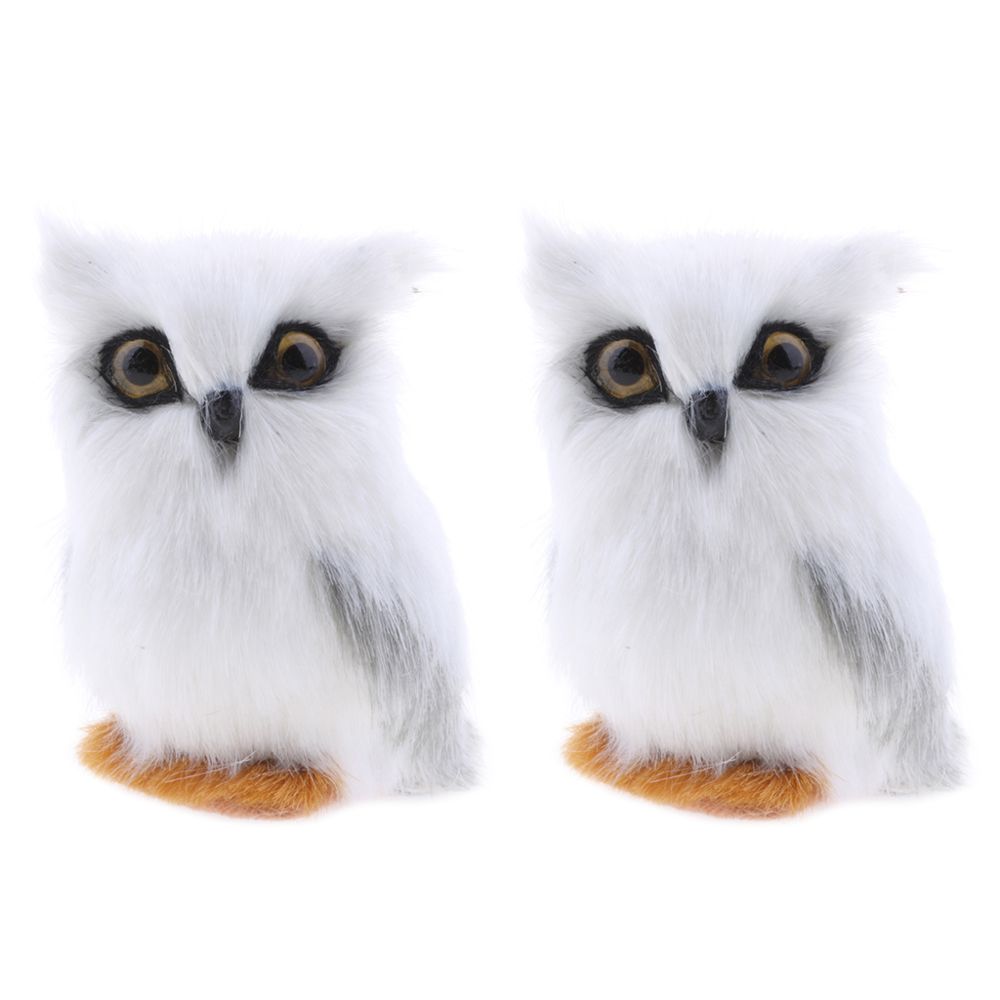 marque generique - 2x Mini Simulation Owl Animal Simulation Artificielle Owl De Décoration - Petite déco d'exterieur