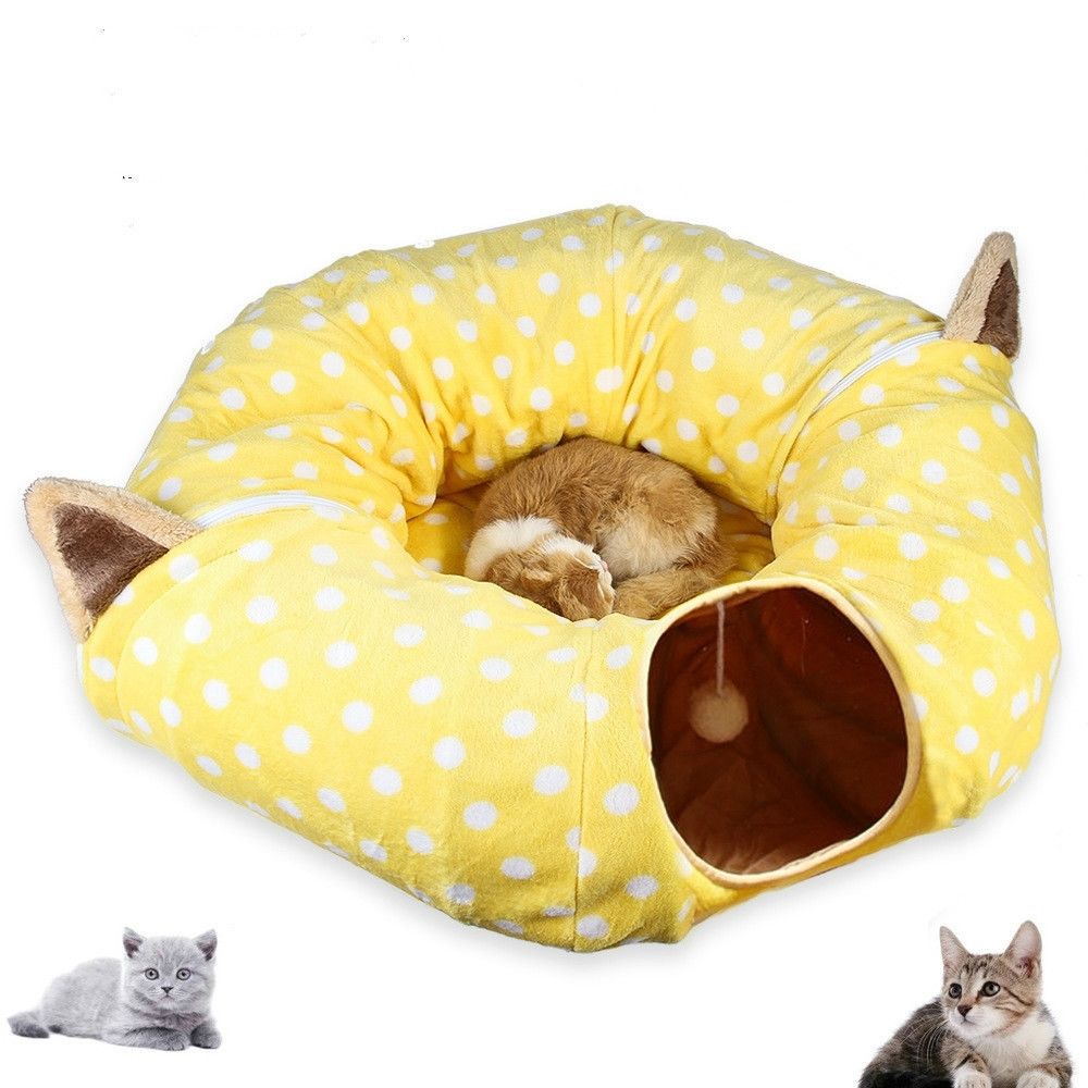 Wewoo - Jouet pour Tunnel de de chat de puzzle de canal de de stockage se pliantSpécification Circulaire jaune - Jouet pour chien
