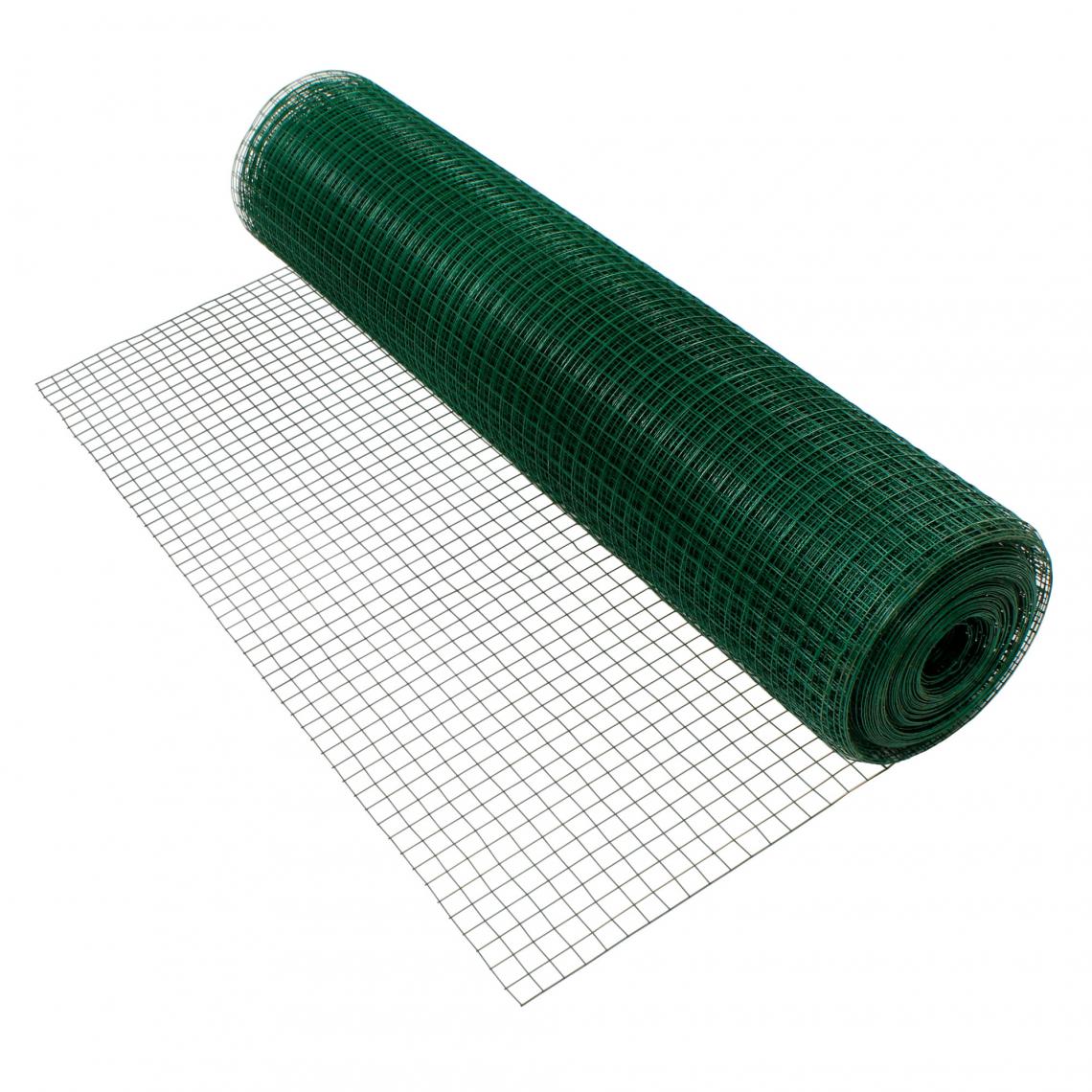 Ecd Germany - Grillage maille de jardin vert clôture fil volière flexible 0,7 mm 12x12 mm 25m - Clôture grillagée