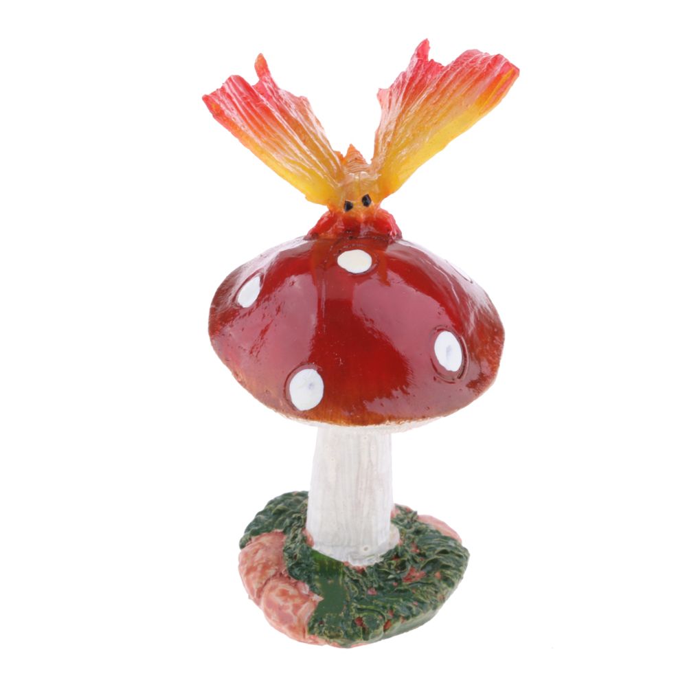 marque generique - résine fée jardin ornement miniature décor à la maison papillon rouge champignon - Petite déco d'exterieur