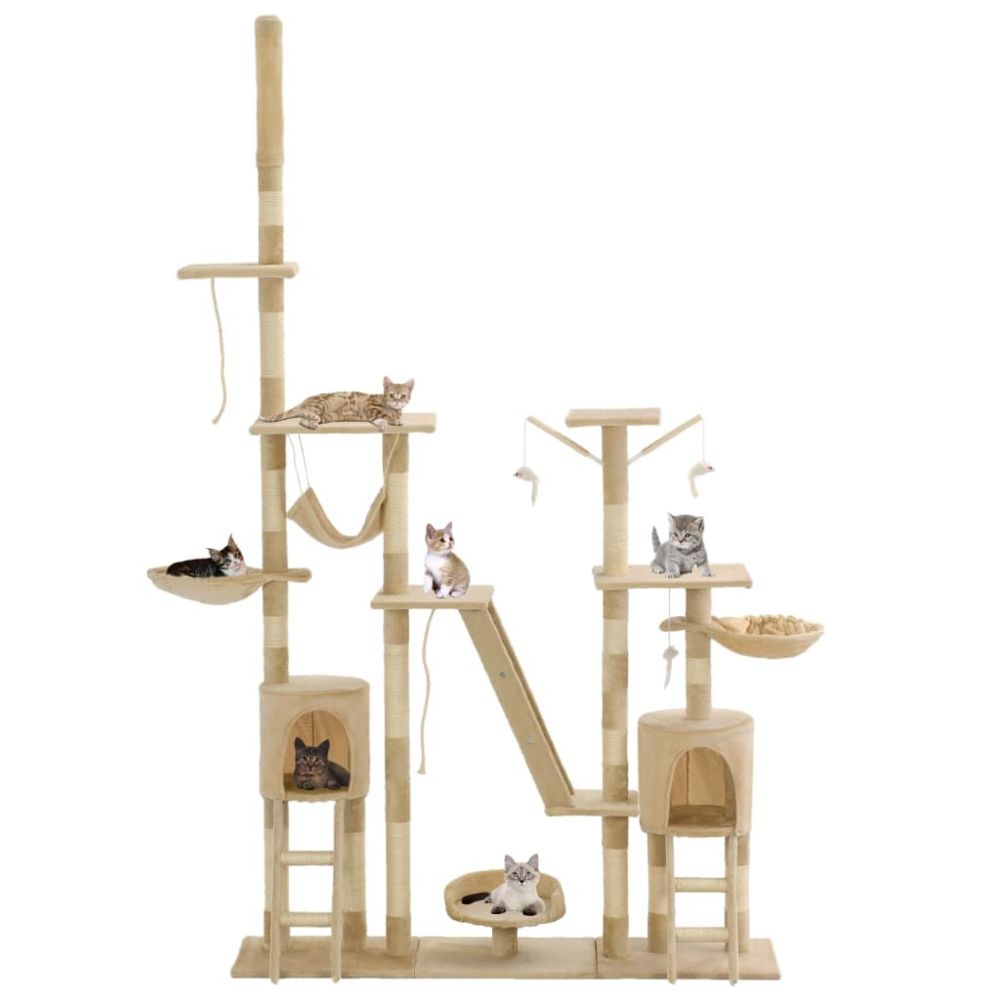 marque generique - Moderne Accessoires pour chats ligne Moroni Arbre à chat avec griffoirs en sisal 230-250 cm Beige - Arbre à chat