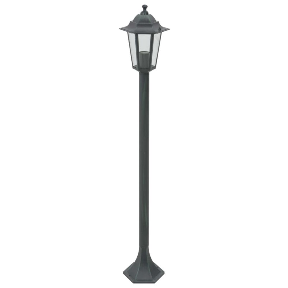 marque generique - Icaverne - Éclairage d'extérieur ligne Lampe de jardin à piquet 6 pcs E27 110 cm Aluminium Vert foncé - Lampadaire