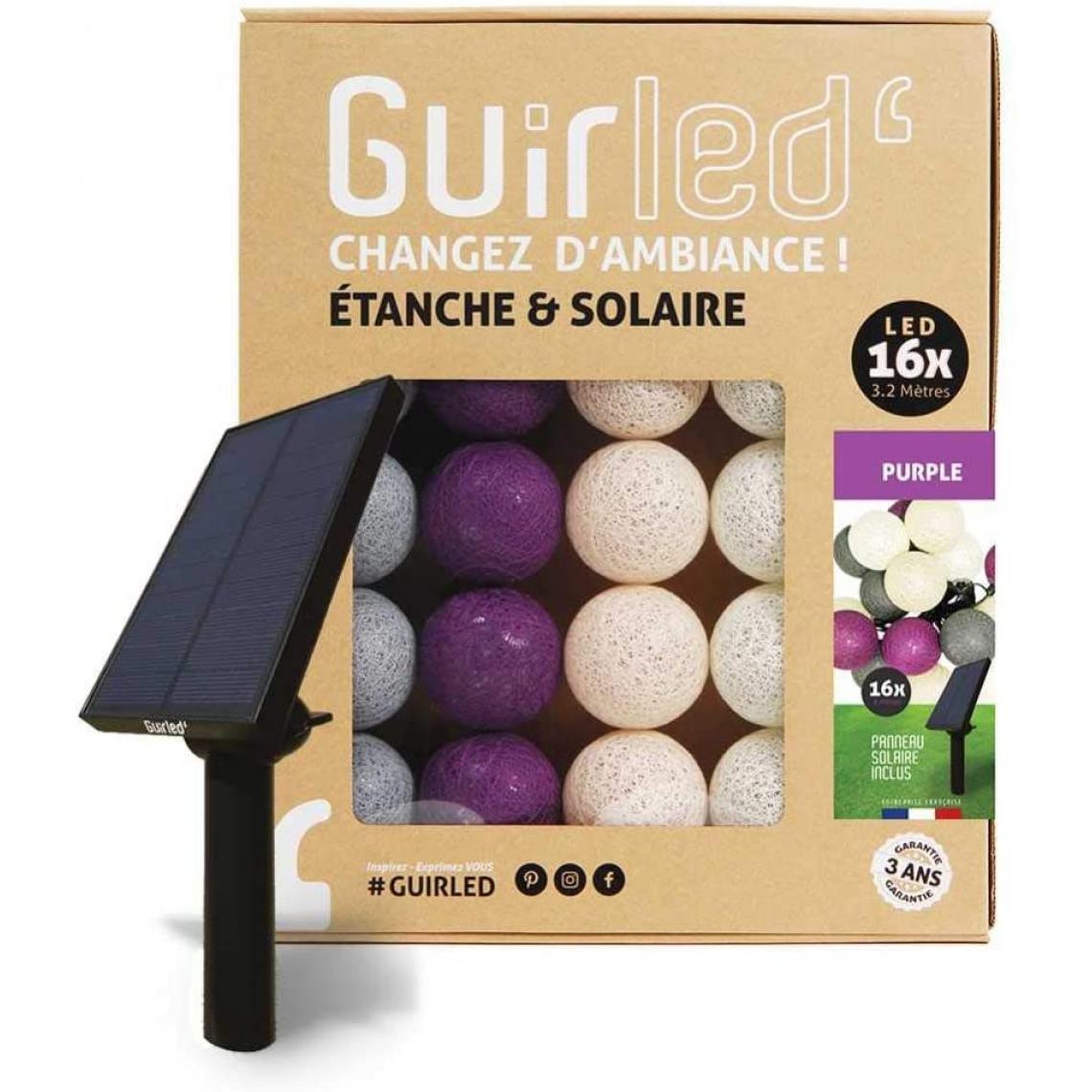 Guirled - Guirlande boule lumineuse 16 LED Outdoor - Purple - Eclairage solaire