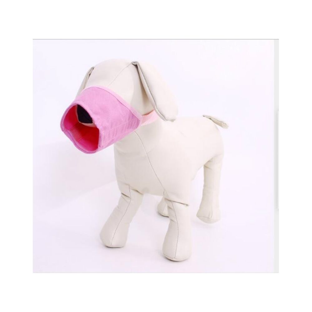 Wewoo - Muselières chien Fournisseur d'animal muselière nylon respirant confortable doux maille réglable masque de bouche pour animaux empêchent la morsuretaille 16cm rose - Muselière pour chien