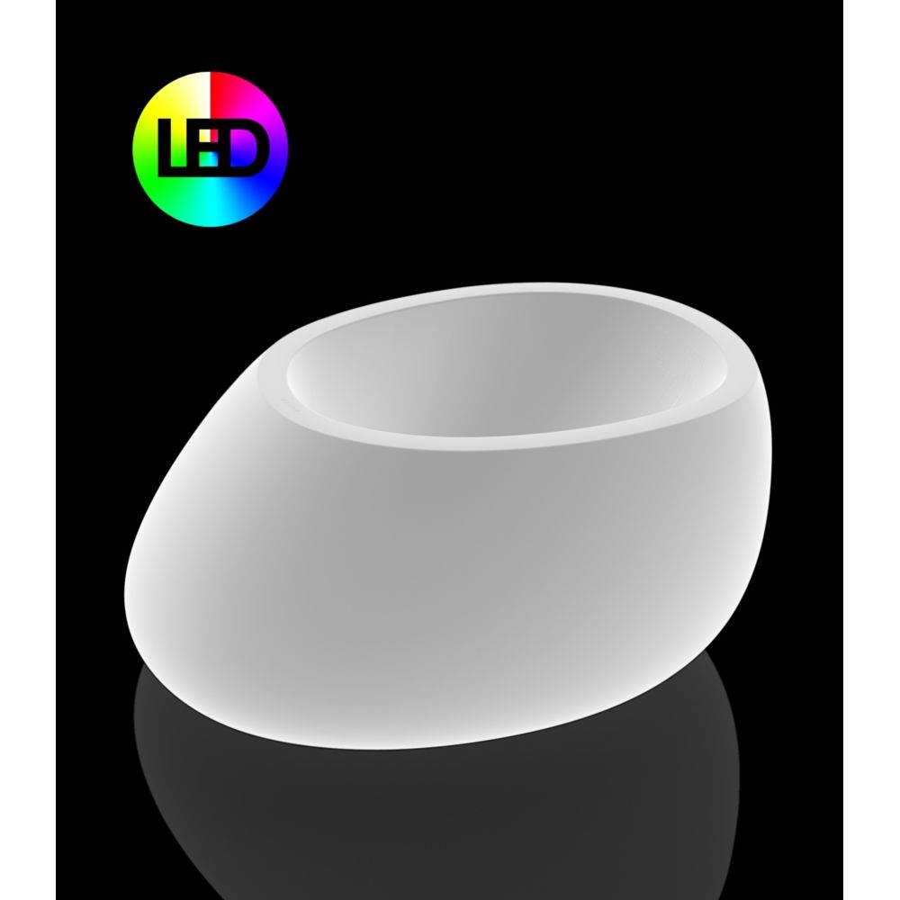 Vondom - Pot de fleurs Stone- 40 - LED de couleur - blanc glace (transparent) - Poterie, bac à fleurs