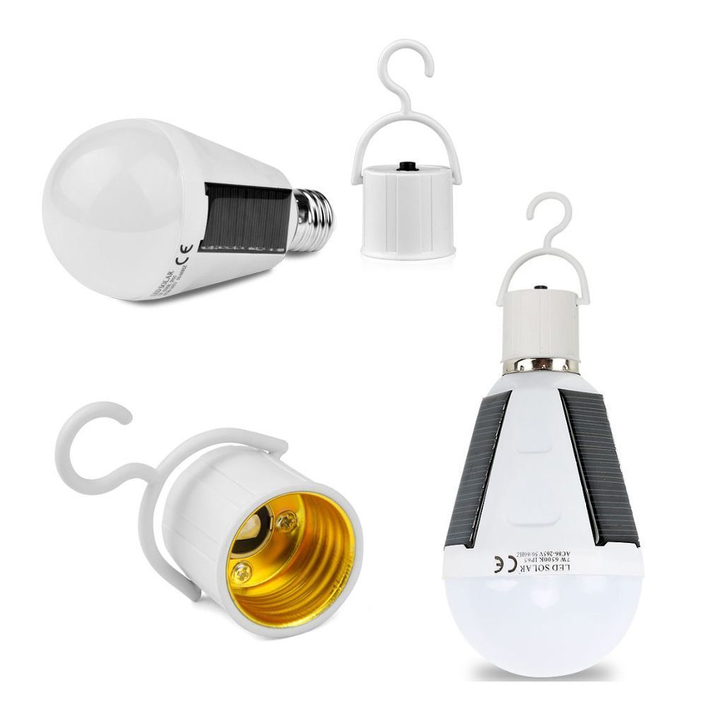 marque generique - Lampe LED Solaire Ampoule E27 Lampe Extérieure Camping 12W Éclairage Luminaire - Eclairage solaire