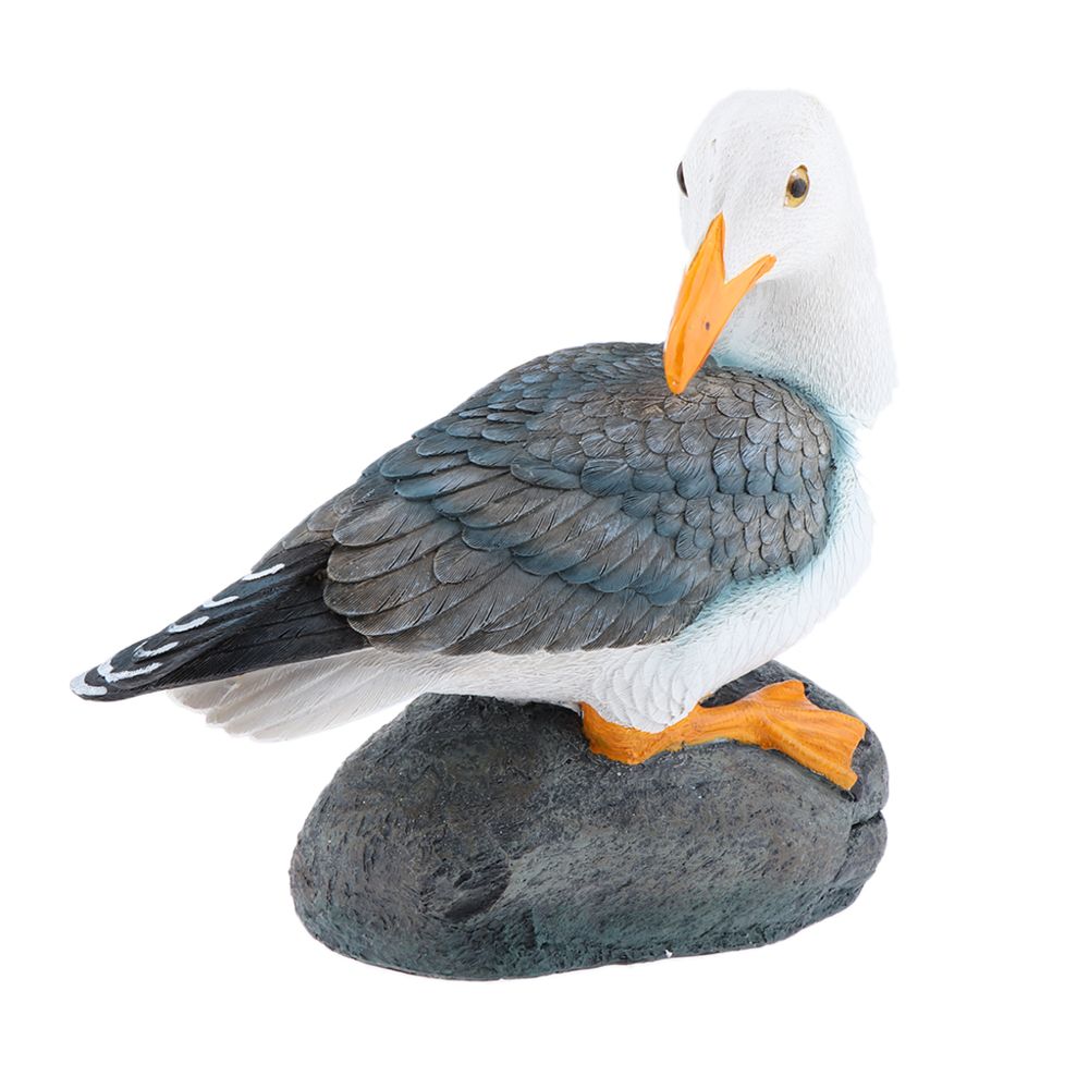 marque generique - Résine Artisanat Seagull Statue Jardin Pelouse Ornement Animal Sculpture Assis - Petite déco d'exterieur