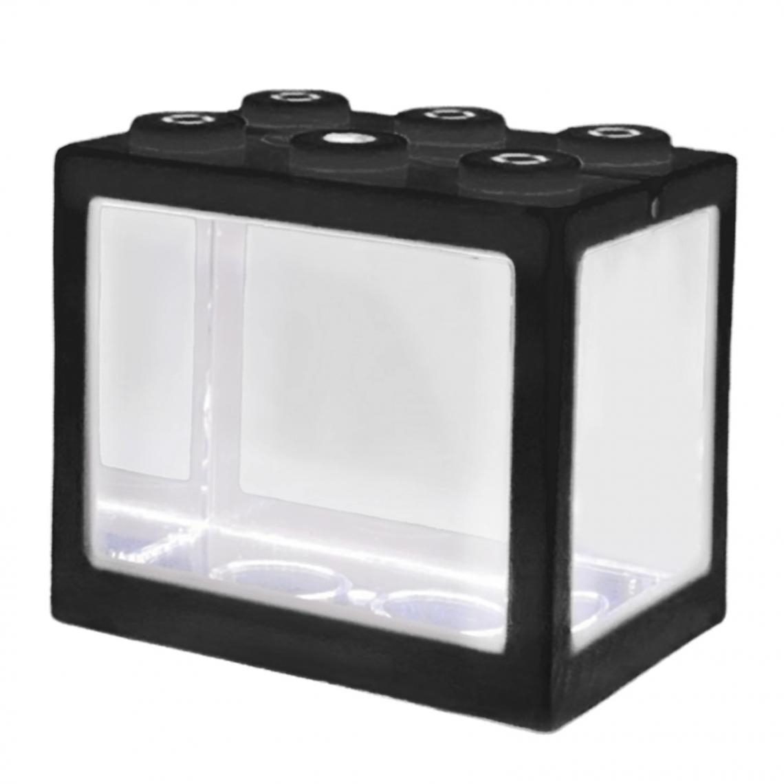 marque generique - Mini Fish Tank LED Lumière Clair Ornement Aquarium Bureau Bureau Décor Noir - Aquarium