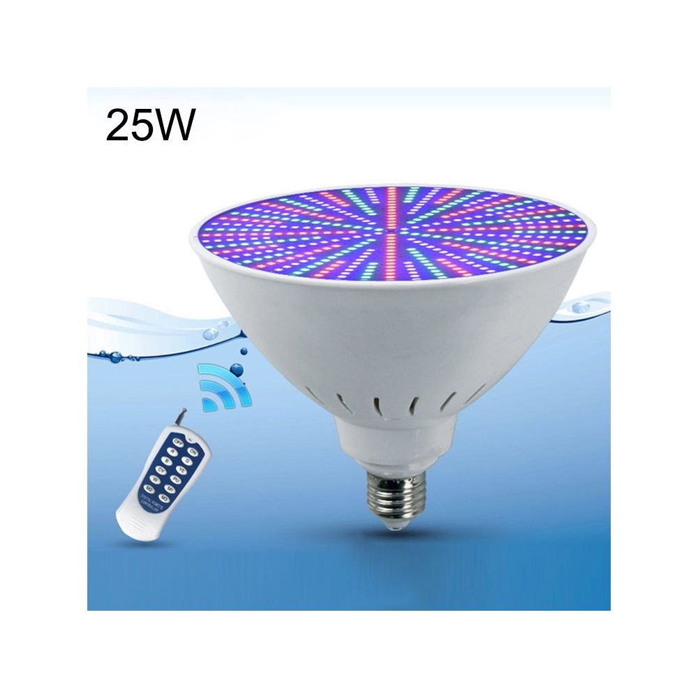 Wewoo - Lumière sous-marine d'ampoule de piscine en plastique ABS LEDcouleur de la télécommande colorée +12 boutons 25W - Lampadaire