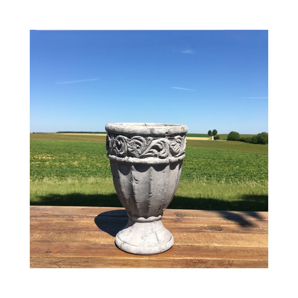 L'Originale Deco - Pot Cache Pot Vase Médicis Style Ancien Antique de Charme 23.50 cm x ø 15.50 cm - Poterie, bac à fleurs