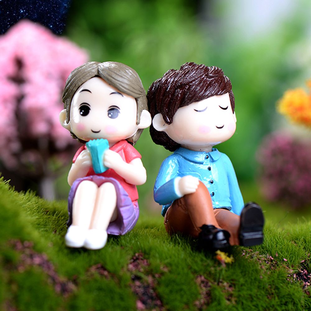 marque generique - miniature couples fée jardin micro paysage bonsaï pot décor assis - Petite déco d'exterieur
