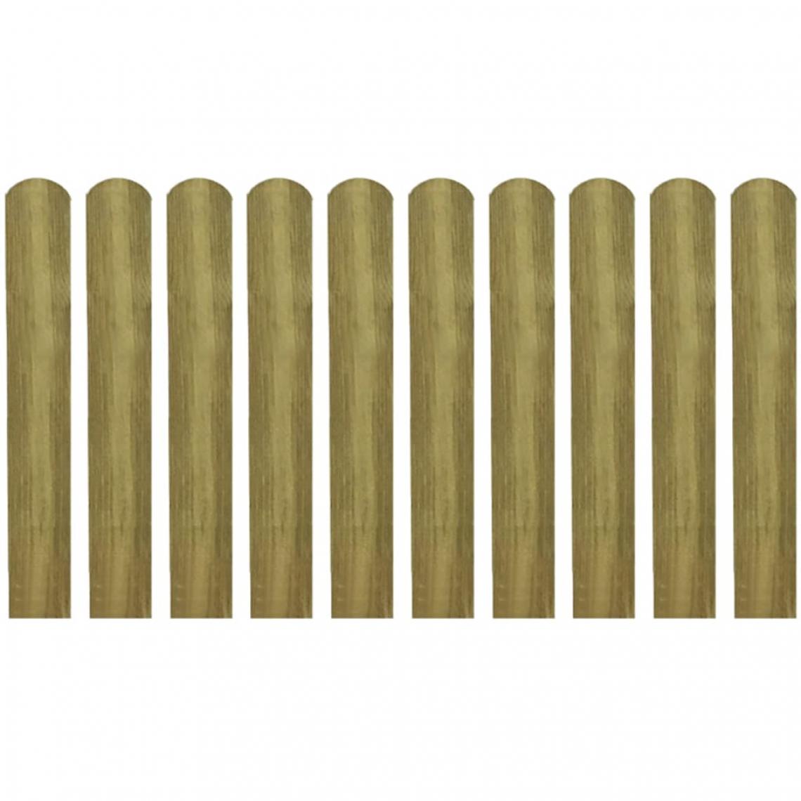 Vidaxl - vidaXL 30 pcs Lattes imprégnées de clôture Bois 60 cm - Clôture en bois