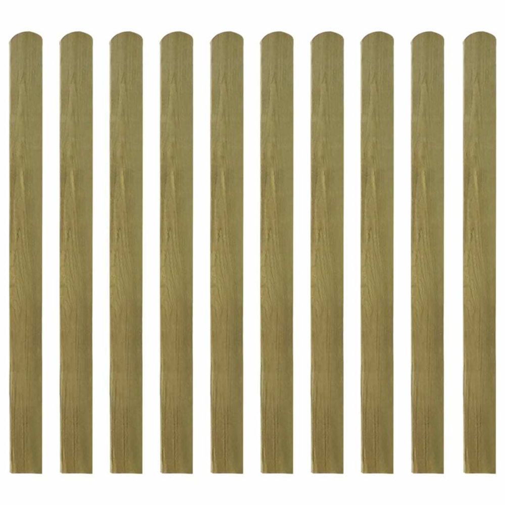 Vidaxl - vidaXL Lattes imprégnées de clôture 10 pcs Bois 120 cm - Clôture en bois