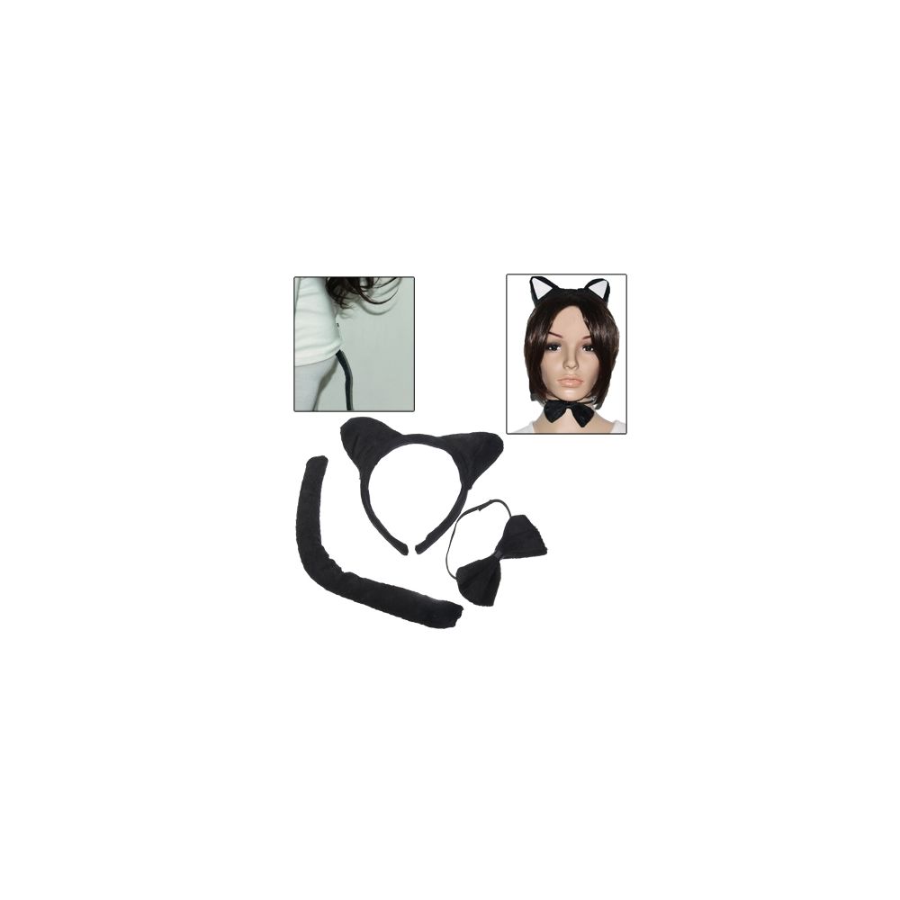 Wewoo - Animal pièce ensemble oreilles de noir chat bandeau nœud papillon - Vêtement pour chien