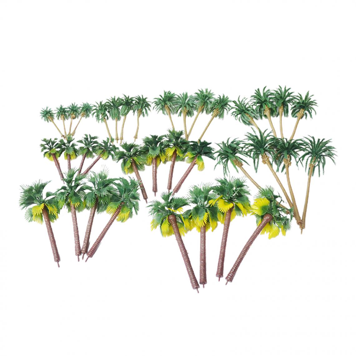 marque generique - Miniature Modèle Arbres de Noix de Coco Palm Arbre Plante Bonsaï Artisanat Architecture Micro Paysage DIY Accessoires, Ensemble de 36 - Jouet pour chien