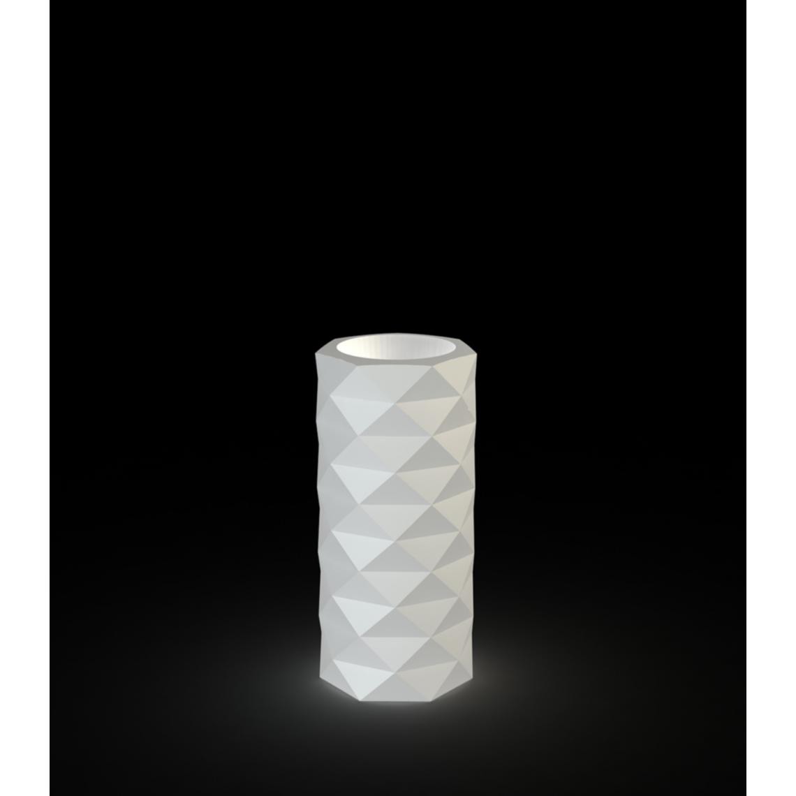 Vondom - Pot de fleurs MARQUIS - blanc glace (transparent) - éclairé - Ø 25 x 53 cm - Poterie, bac à fleurs