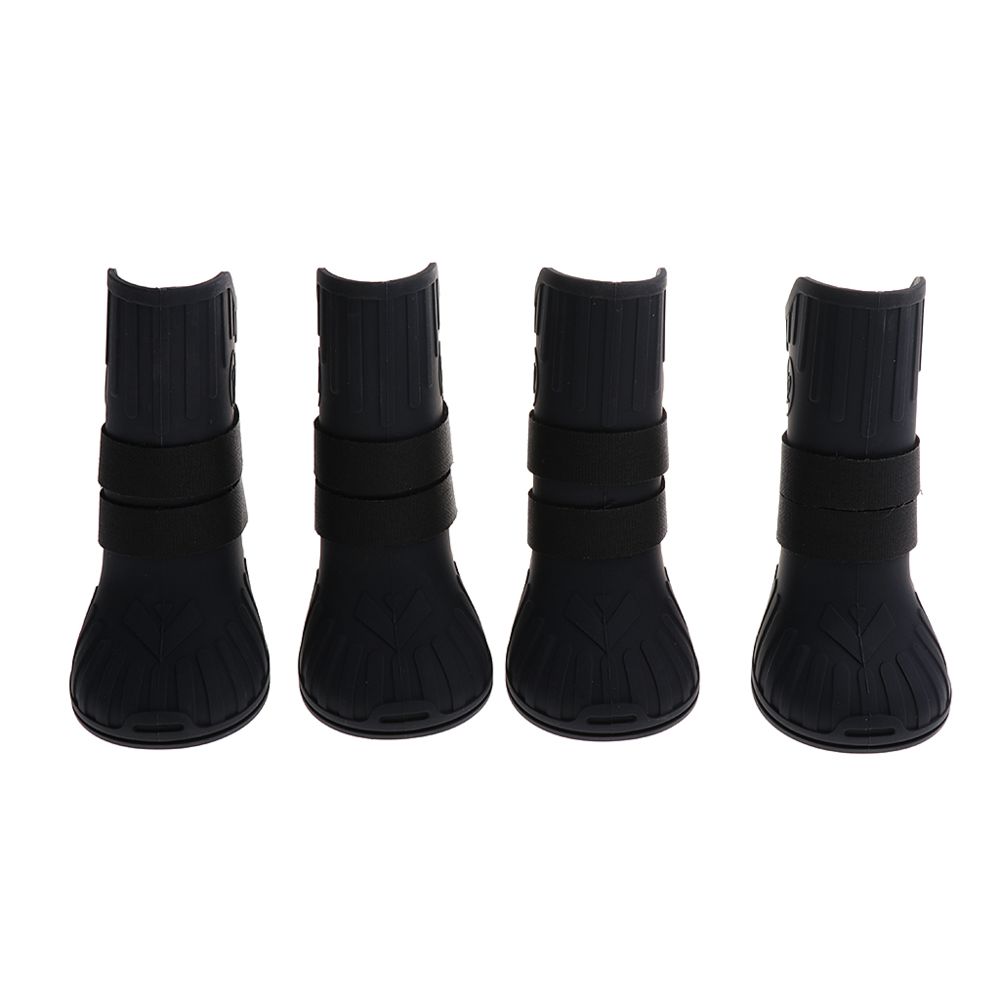 marque generique - chien de compagnie pluie pluie bottes chaussures chaussons en caoutchouc imperméable anti-dérapant taille 12 noir - Vêtement pour chien