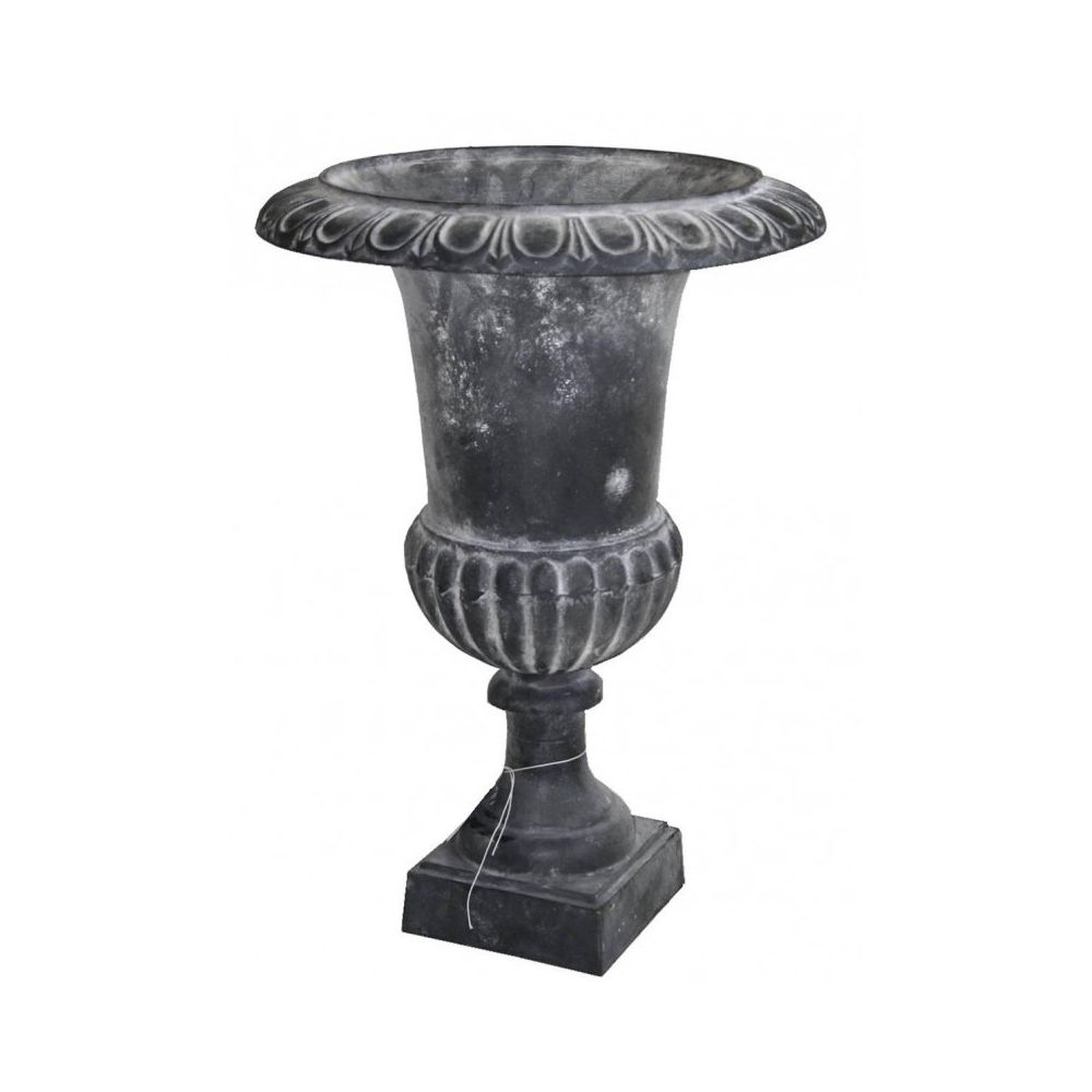 L'Héritier Du Temps - Grand Vase Vasque Jardiniere en Fonte Grise Style Medicis Pot de Fleur 48x48x62cm - Poterie, bac à fleurs