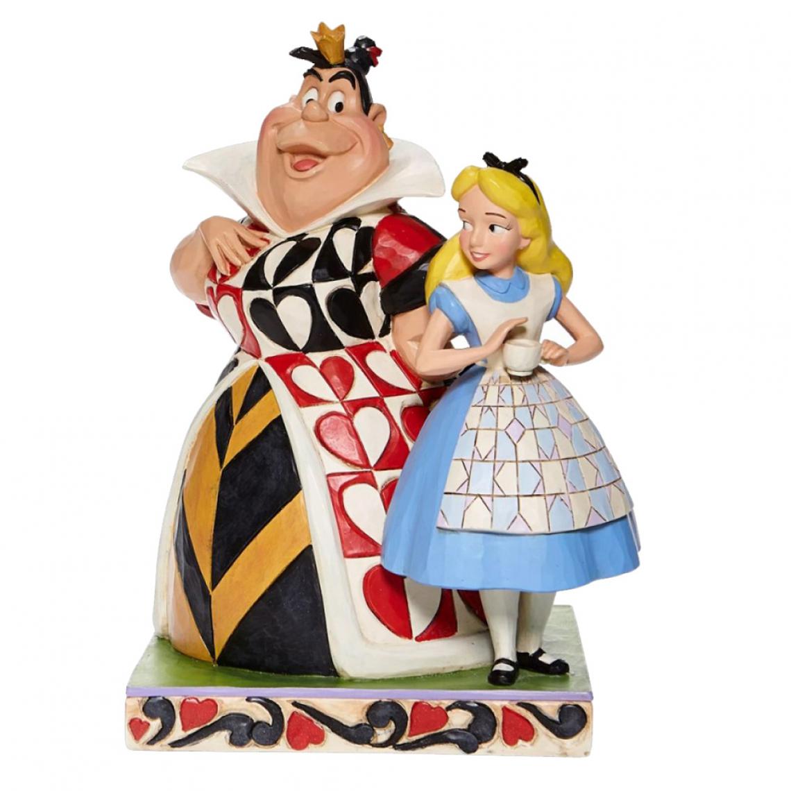 Enesco - Figurine Alice au pays des merveilles et la reine de cur - Petite déco d'exterieur