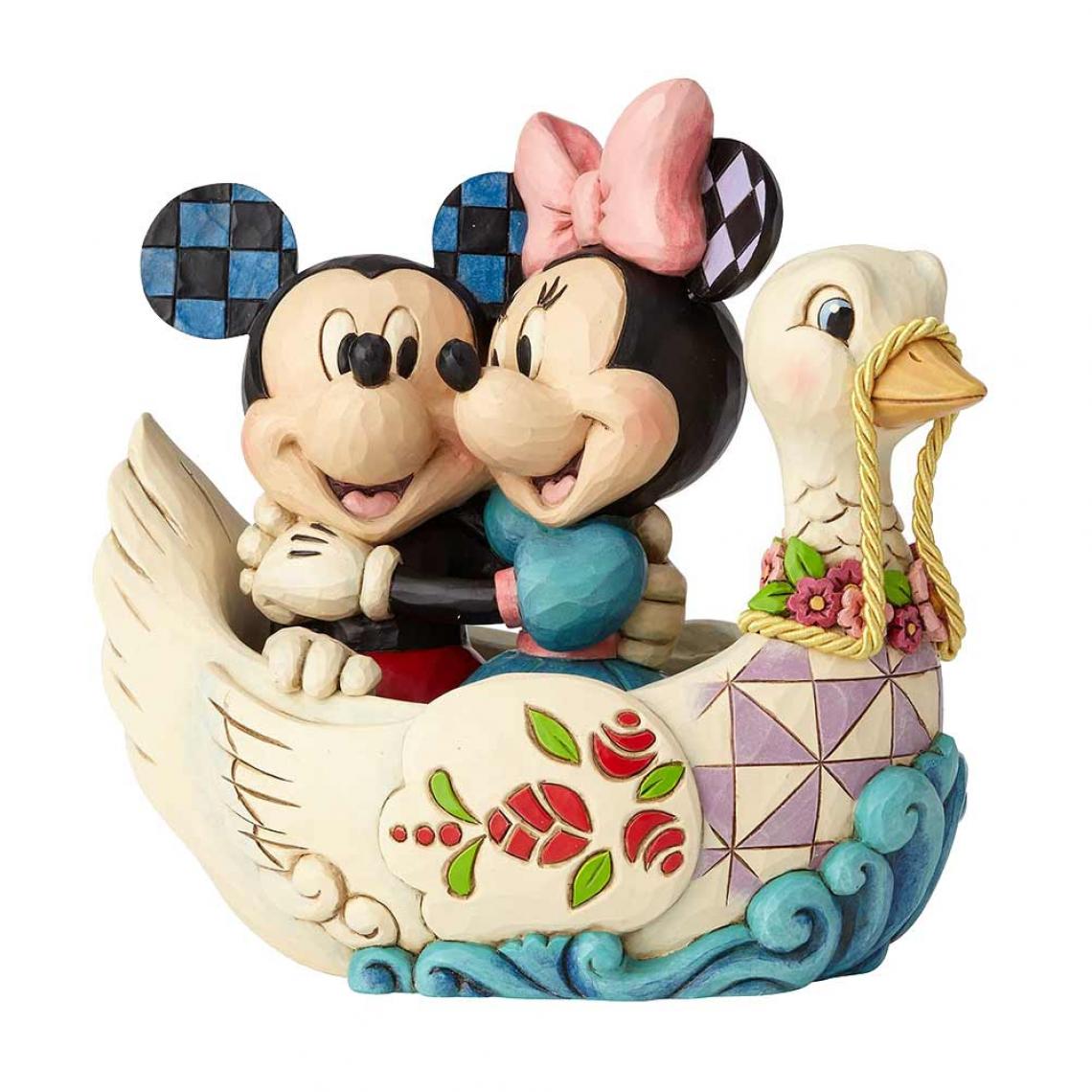 Enesco - Figurine Collection Mickey et Minnie Bateau cygne - Petite déco d'exterieur