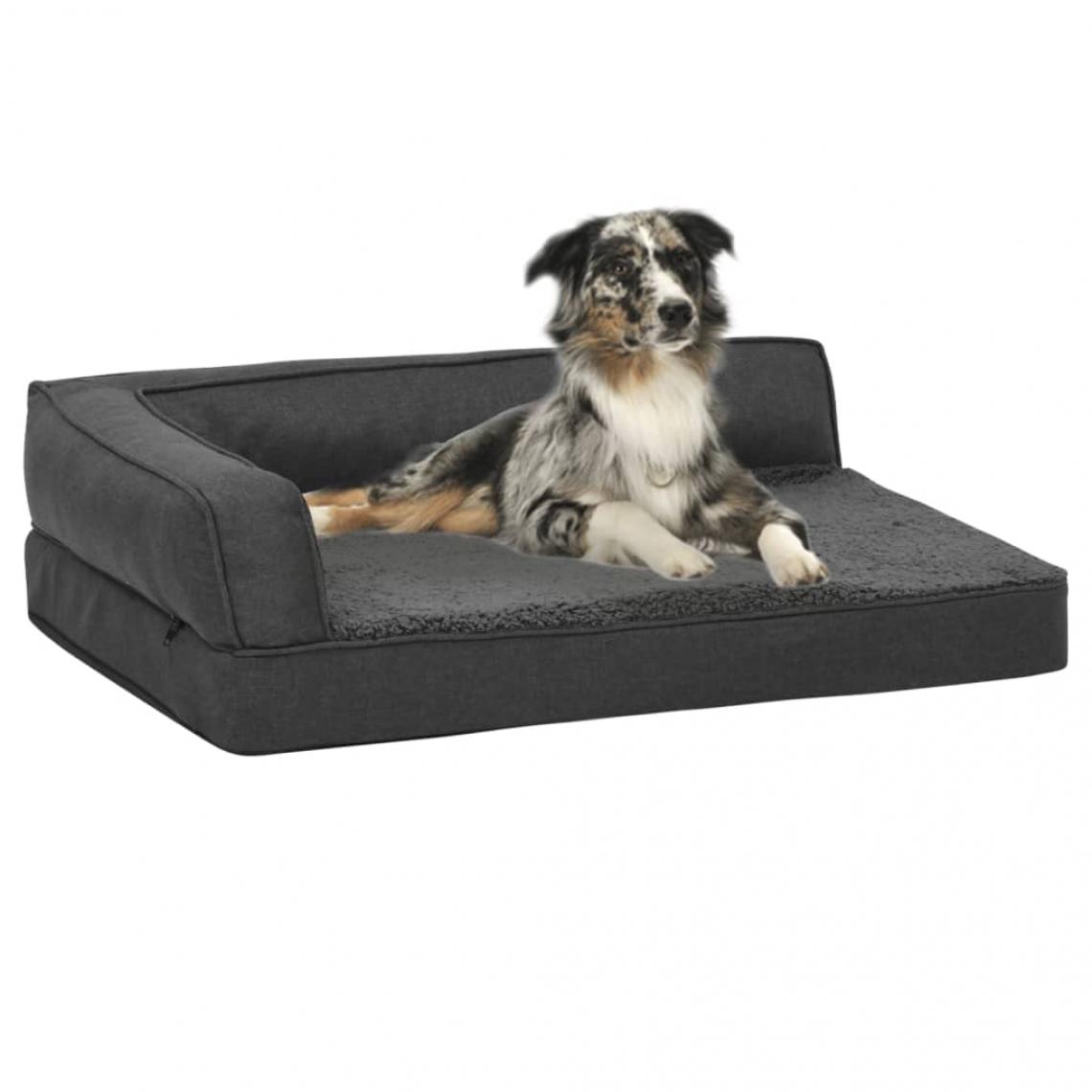 Vidaxl - vidaXL Matelas de lit ergonomique pour chien 75x53 cm Gris foncé - Equipement de transport pour chat