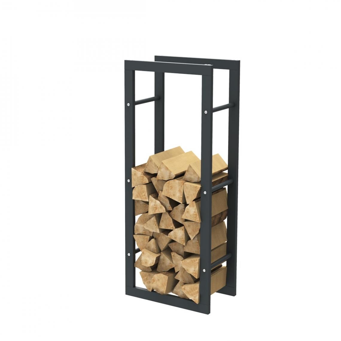 Bcelec - HHWPF0005 Rangement à bois en acier noir 100*40*25CM, rack pour bois de chauffage, range-bûches - Abris de jardin en bois