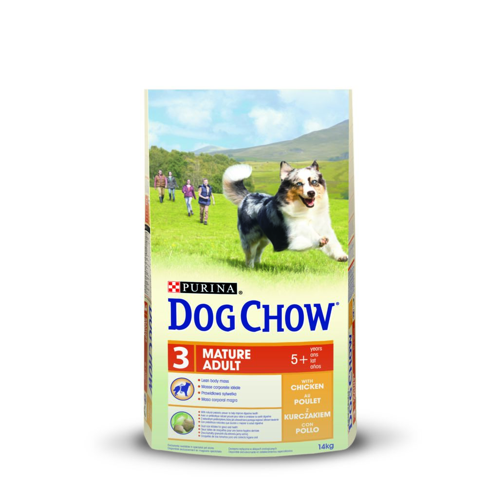 Dog Chow - DOG CHOW Croquettes - Avec du poulet - Pour chien mature adulte - 14 kg - Croquettes pour chien