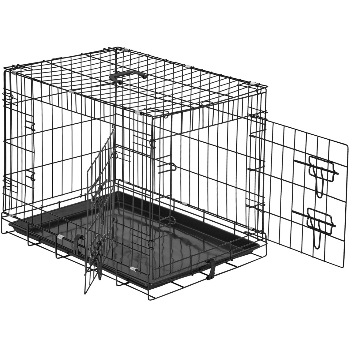 Tectake - Cage de transport acier - 60 x 44 x 51 cm - Equipement de transport pour chat