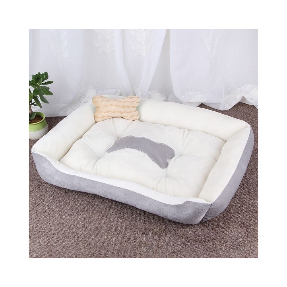 Wewoo - Panier pour chien Coussin tapis de chat pour chien, modèle Big Bean Warm Warm, pour taille: S, 60 × 45 × 15 cm (gris blanc) - Corbeille pour chien