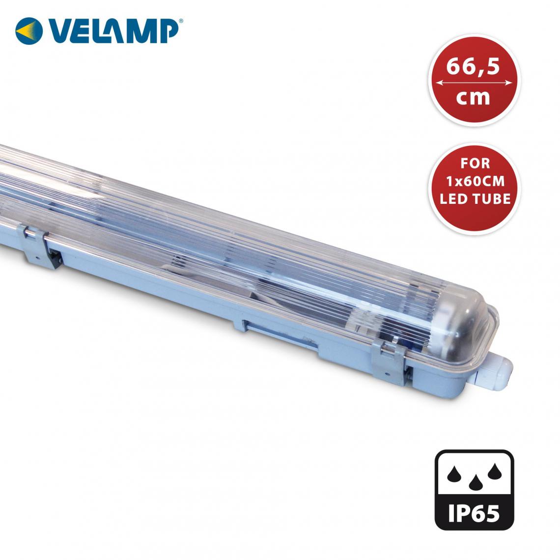 Velamp - Réglette exclusivement pour 1 tube LED de 60cm. IP65 - Spot, projecteur