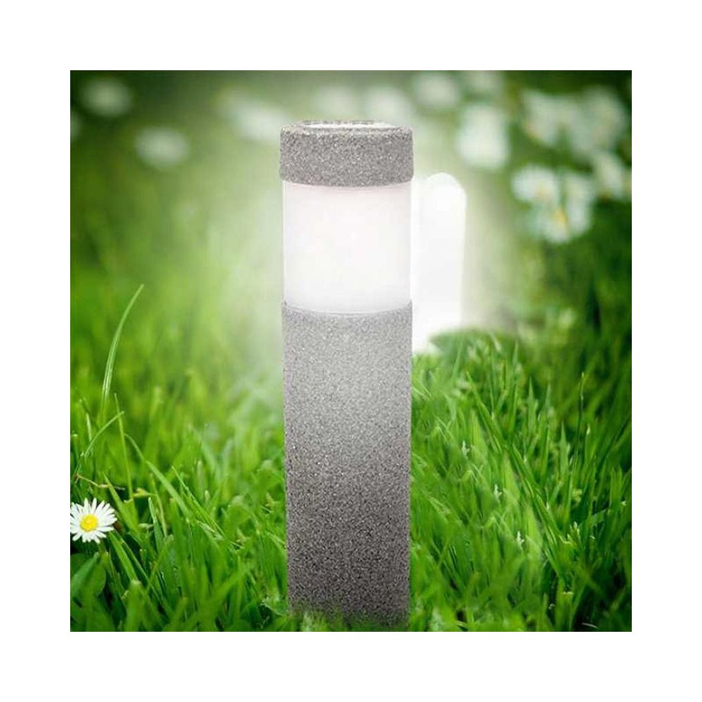 marque generique - Lampe Solaire Pierre Pilier Blanc LED Jardin Éclairage Extérieur Luminaire Décor - Eclairage solaire