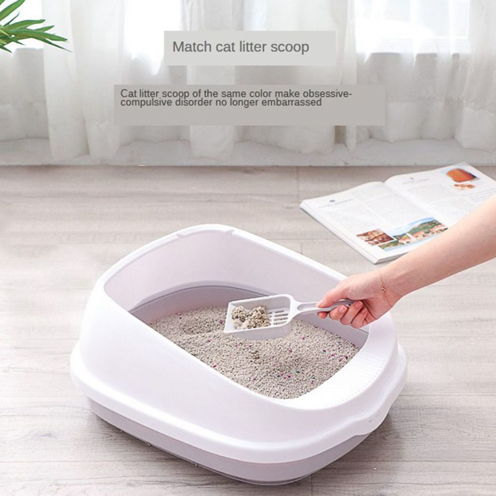 marque generique - Mini Chat Sable Bac à Litière Toilette Formation Bassin De Lit Pan Avec Pelle Gris M - Soin et hygiène rongeur