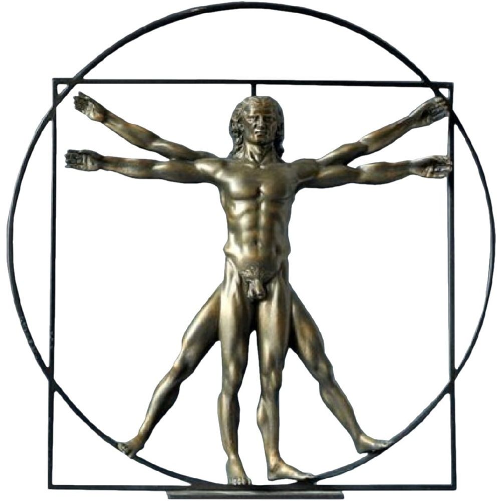 Parastone - Statuette de collection Léonard de Vinci - l'homme de Vitruve - Petite déco d'exterieur