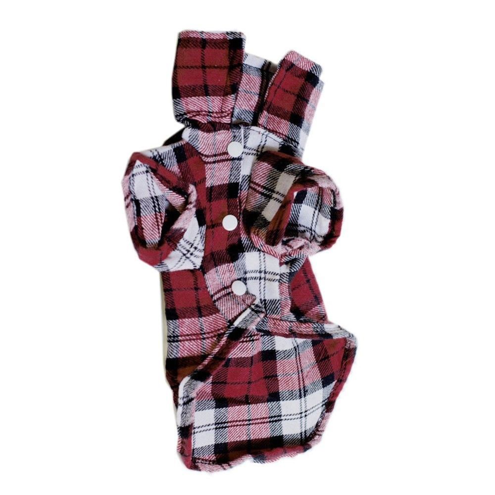 marque generique - Chien Animal Motif à Carreaux Rouge T-shirt Manteau De Revers Vêtements De Vêtements Veste Tops - Xs - Vêtement pour chien