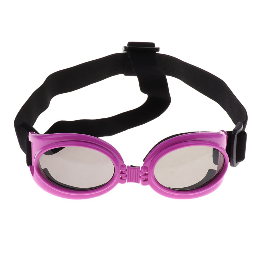 marque generique - animal de compagnie chien vent lunettes de soleil lunettes de vue lunettes de protection sangle réglable rose - Vêtement pour chien