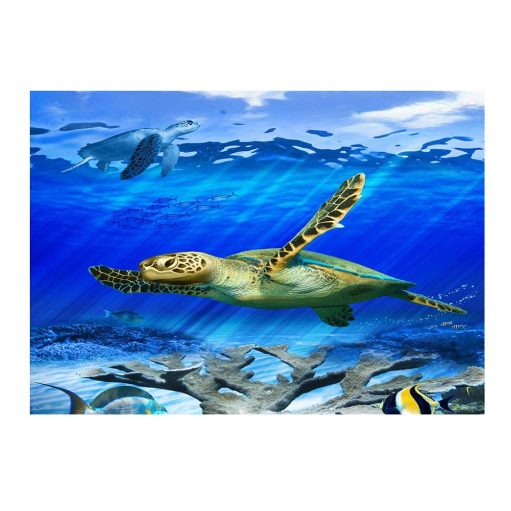 marque generique - pvc aquarium adhésif fond autocollant poisson réservoir décor tortue l - Décoration aquarium