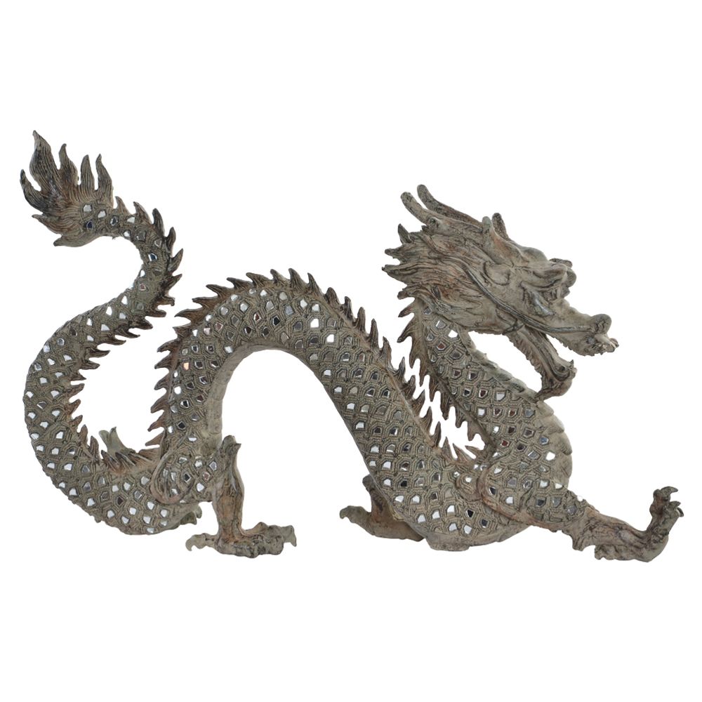 Items France - Grande Statue Dragon aspect vieilli 52 cm - Petite déco d'exterieur