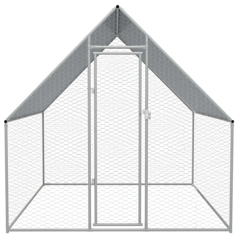 marque generique - Icaverne - Abris et cages pour petits animaux ensemble Cage extérieure pour poulets Acier galvanisé 2 x 2 x 2 m - Cage à oiseaux